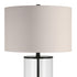 28" Black Glass Table Lamp With White Drum Shade