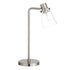 21" Nickel Metal Arched Table Lamp With Clear Cone Shade