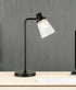 21" Black Metal Arched Table Lamp With Clear Cone Shade