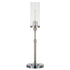 26" Nickel Metal Table Lamp With Clear Cylinder Shade