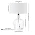 24" Clear Glass Table Lamp With White Drum Shade