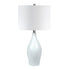 28" White Porcelain Table Lamp With White Drum Shade