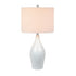 28" White Porcelain Table Lamp With White Drum Shade