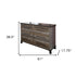 61" Brown Solid Wood Six Drawer Double Dresser