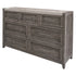 62" Gray Solid Wood Seven Drawer Triple Dresser