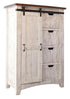 37" Brown and White Solid Wood Four Drawer Chest