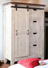 37" Brown and White Solid Wood Four Drawer Chest