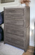 37" Gray Solid Wood Four Drawer Chest