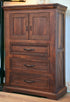 37" Brown Solid Wood Three Drawer Chest