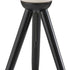 23" Black Solid Wood Tripod Table Lamp With White Ribbed Glass Shade