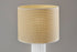 24" White Ceramic Cylinder Table Lamp With Beige Drum Shade