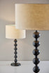 28" Black Solid Wood Candlestick Table Lamp With Off White Drum Shade