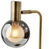 18" Antiqued Brass Metal Cylinder Desk Table Lamp With Gray Globe Shade With Starling LED Bulb