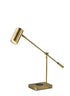 22" Antiqued Brass Metal Novelty Desk LED USB Table Lamp With Brass Drum Shade