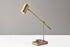 22" Antiqued Brass Metal Novelty Desk LED USB Table Lamp With Brass Drum Shade