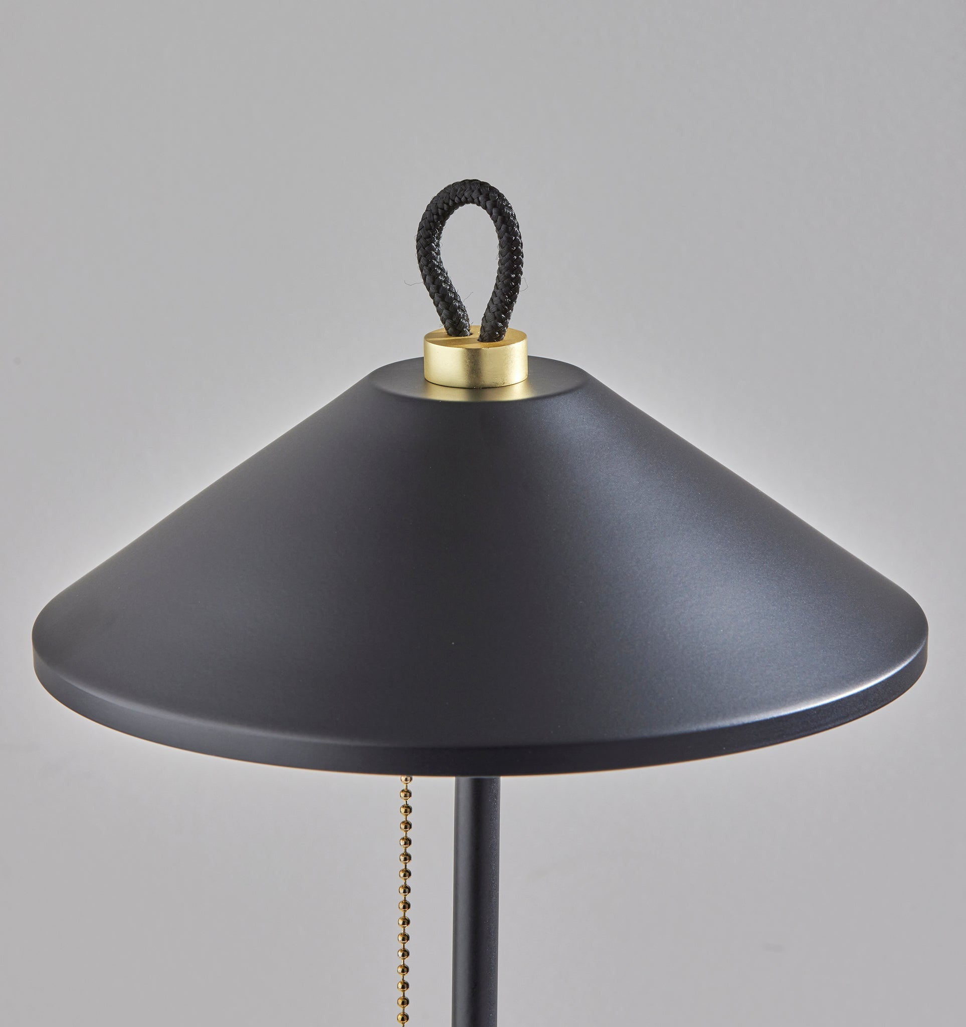 20" Black and Gold Metal Two Light Candlestick LED Table Lamp With Black Cone Shade