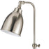 26" Nickel Metal Adjustable Table Lamp With Nickel Dome Shade