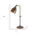 28" Bronze Metal Adjustable Lantern Table Lamp With Bronze Dome Shade