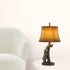 31" Bronze Bears After the Honey Table Lamp With Brown Faux Leather Shade