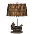 27" Bronze Bears in the Boat Table Lamp With Brown Novelty Shade