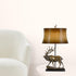 31" Bronze Table Lamp With Brown Bell Shade