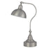 25" Nickel Metal Desk Table Lamp With Nickel Dome Shade