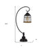 31" Bronze Metal Table Lamp With Bronze Cage Shade