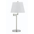 28" Nickel Metal Table Lamp With Off White Empire Shade