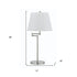 28" Nickel Metal Table Lamp With Off White Empire Shade