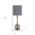 25" Nickel Metal Table Lamp With Taupe Cone Shade