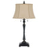 31" Bronze Metal Two Light Table Lamp With Beige Empire Shade