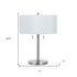 24" Nickel Metal Two Light Table Lamp With White Empire Shade