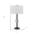 30" Bronze Metal Table Lamp With Off White Drum Shade