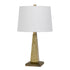 28" Brown Table Lamp With Off White Empire Shade
