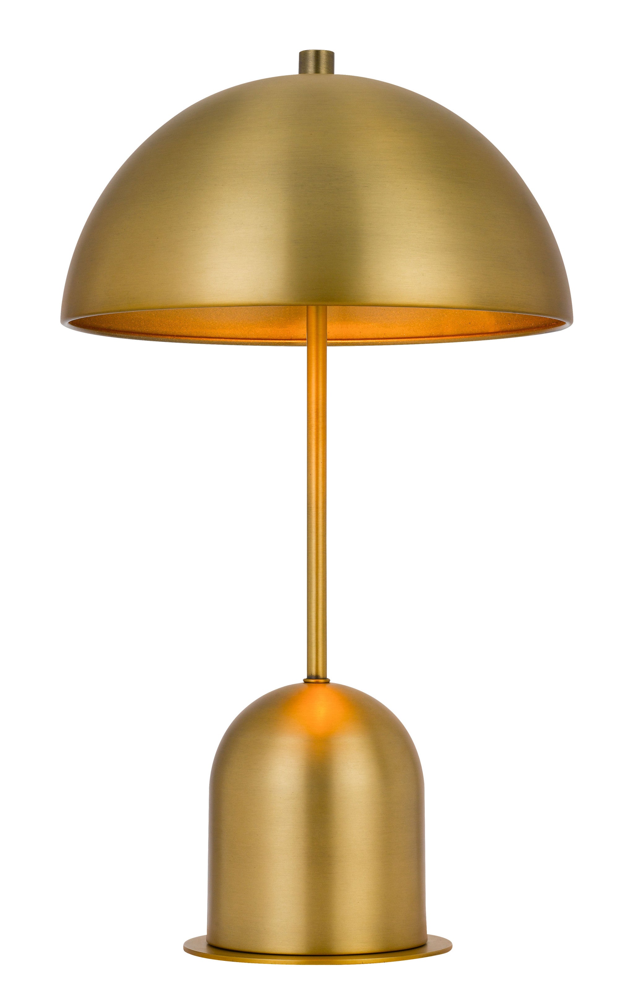 20" Antiqued Brass Metal Desk Table Lamp With Antiqued Brass Dome Shade