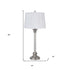 32" Nickel Metal Table Lamp With White Empire Shade