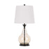 28" Clear Metal Table Lamp With White Empire Shade