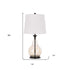 28" Clear Metal Table Lamp With White Empire Shade