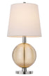 28" Nickel Metal Table Lamp With White Empire Shade