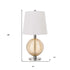 28" Nickel Metal Table Lamp With White Empire Shade