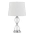 24" Clear Metal Table Lamp With White Empire Shade