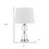 24" Clear Metal Table Lamp With White Empire Shade