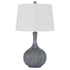 25" Stone Ceramic Table Lamp With White Empire Shade