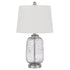 24" Nickel Metal Table Lamp With White Empire Shade