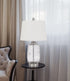 24" Nickel Metal Table Lamp With White Empire Shade