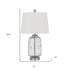 24" Nickel Metal Table Lamp With White Empire Shade