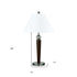 29" Nickel Metal Usb Table Lamp With White Empire Shade