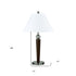 29" Nickel Metal Two Light Usb Table Lamp With White Empire Shade