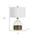 25" Clear Glass Table Lamp With White Drum Shade