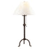 32" Black Metal Table Lamp With Off White Empire Shade